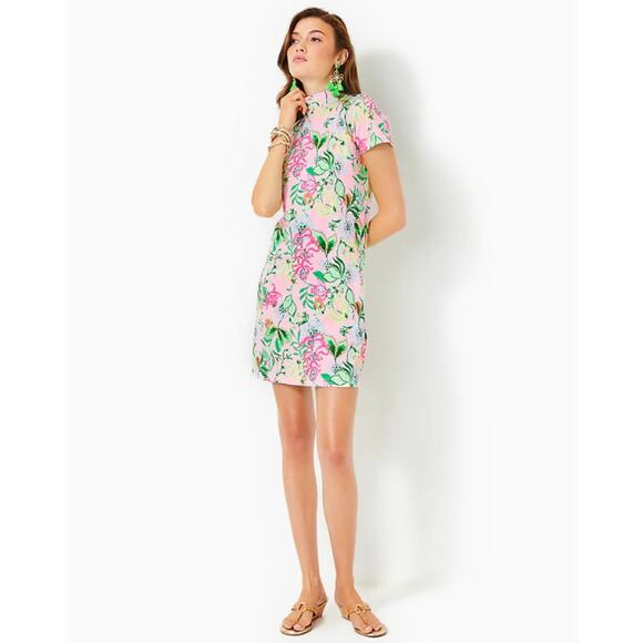 LILLY PULITZER Halle Short Sleeve Dress Medium Via Amore Spritzer Tropical NWOT - Picture 2 of 13